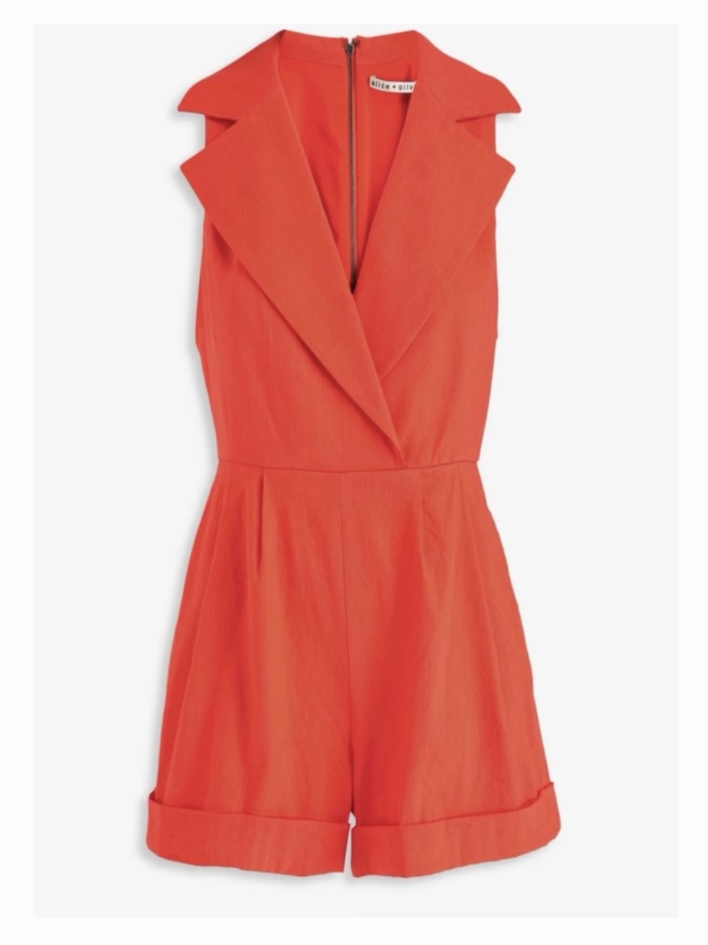 Alice + Olivia Coral Sleeveless Tailored Romper